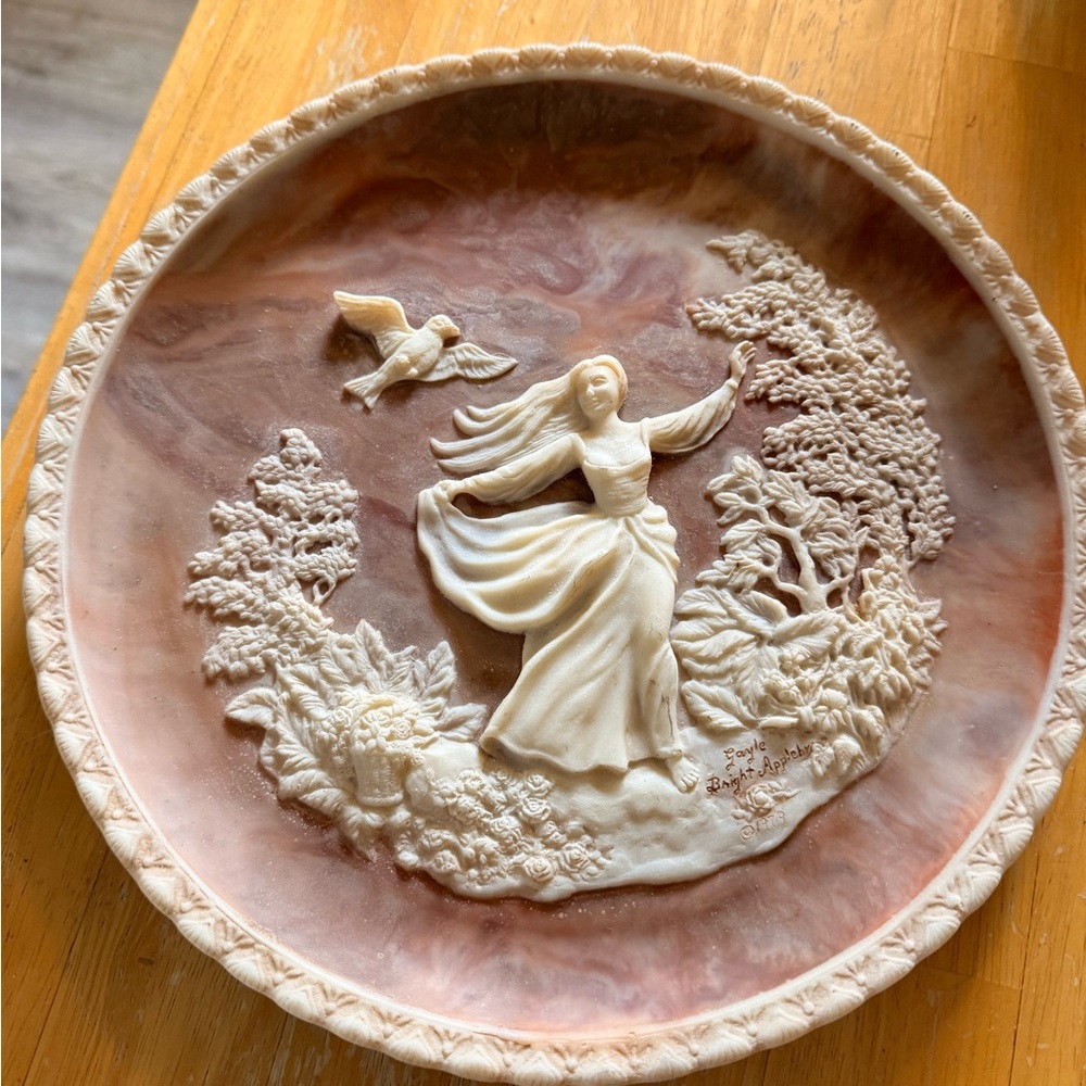 Elegant Cream and Brown Decorative Plate